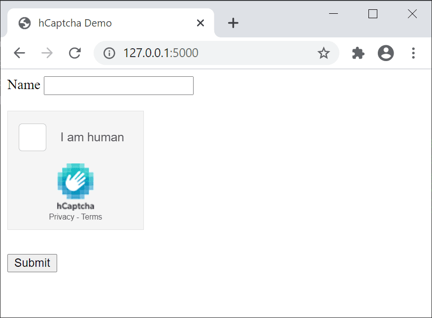 A screenshot of the hCaptcha in compact mode